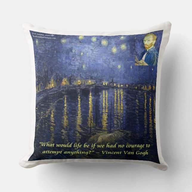 Coussin décoratif en coton La nuit étoilée sur le  (Recto)