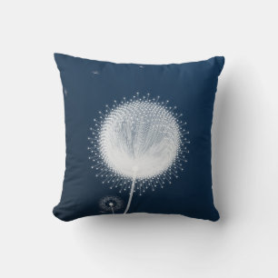 Coussin décoratif en fluff de Pissenlit Bleu  