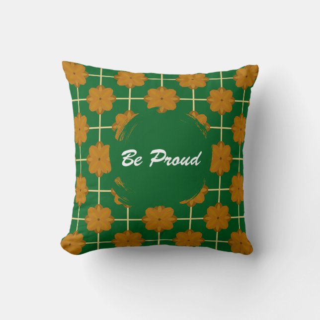 Coussin décoratif en forme de carreau floral Retro (Recto)