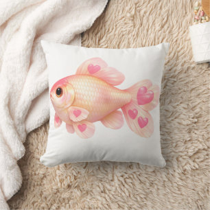 Coussin décoratif en forme de poisson rouge rose m