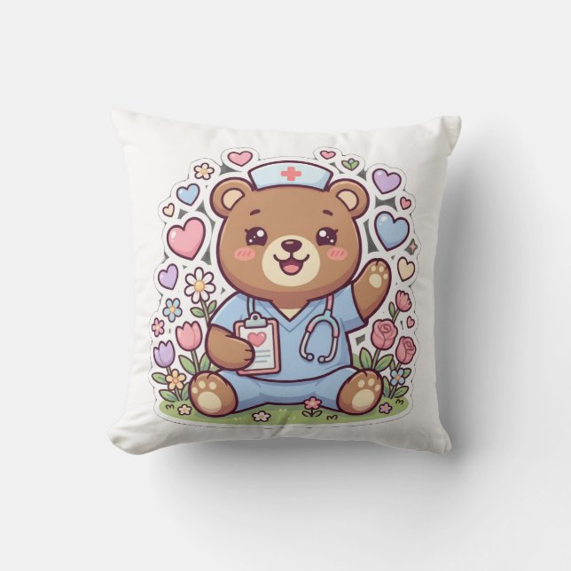 Coussin décoratif en forme d'ours en peluche infir (Recto)