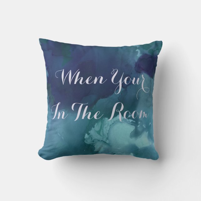 Coussin décoratif en marbre bleu réversible (Recto)