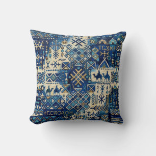 Coussin décoratif en patchwork Tuareg Tifinagh S
