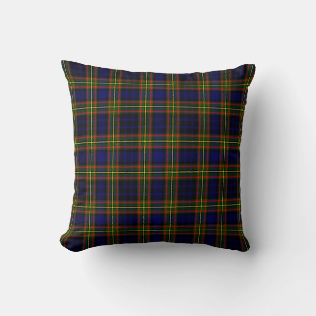 Coussin décoratif en tartan Plaid Clelland (Recto)