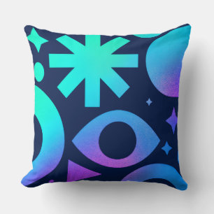 Coussin décoratif Evil Eye Cosmic Bleu sarcelle Vi