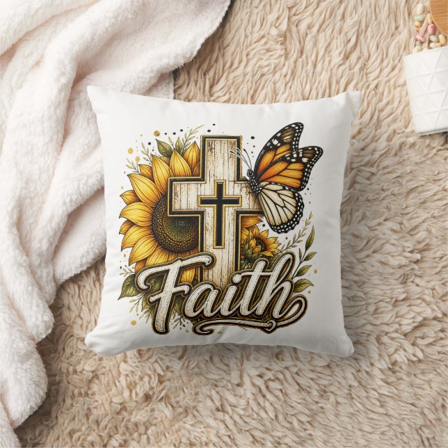 Coussin décoratif Faith and Sunflowers (Couverture)