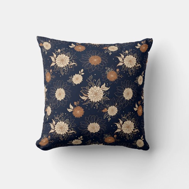Coussin décoratif Fantasy Dahlia Cinnamon (Recto)