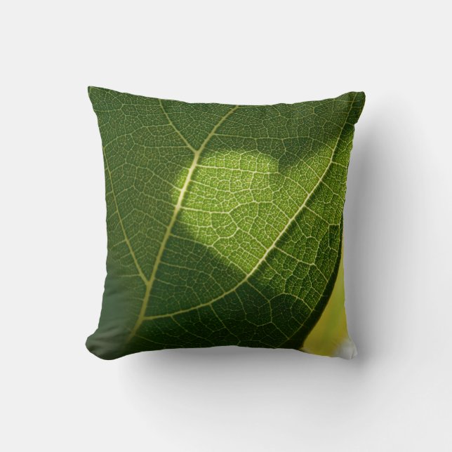 Coussin décoratif Feuille ensoleillée au cœur (Recto)