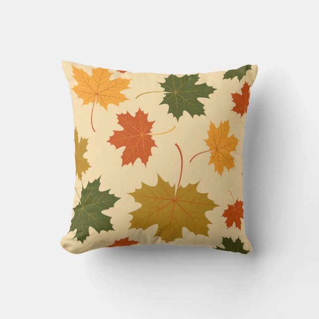 Coussin décoratif - Feuilles d'automne tombantes (Recto)