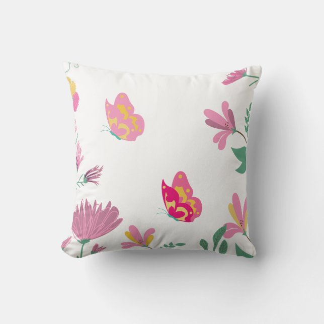 Coussin  décoratif fleuré  printemps (Recto)