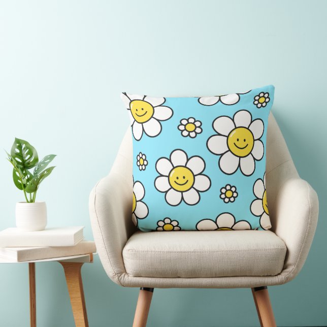 Coussin décoratif Fleurs Heureuses 20x20 (Chaise)