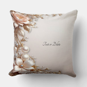 Coussin décoratif Fleurs roses et blanches