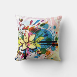 Coussin décoratif floral Abstrait