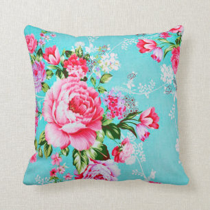 Coussin décoratif floral de fleurs roses chics