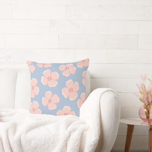 Coussin décoratif floral rose (Canapé)