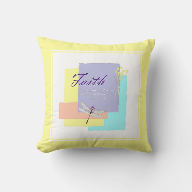 Coussin décoratif 'Foi, croire' (Recto)