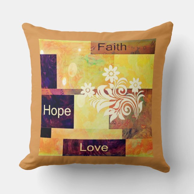 Coussin décoratif Foi Espoir Amour (Recto)