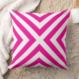 Coussin décoratif géométrique rose chaud