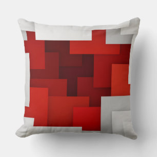 Coussin décoratif géométrique rouge blanc