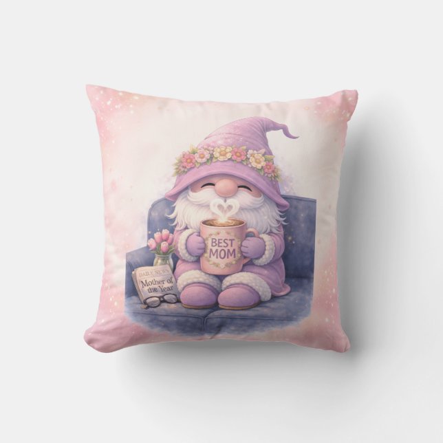 Coussin décoratif Gnome de la meilleure maman 40x4 (Recto)