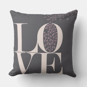 Coussin décoratif gris/rose