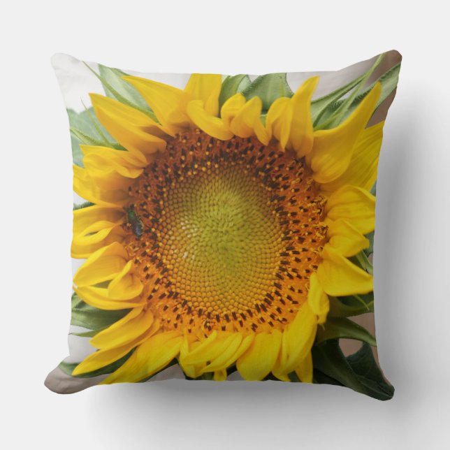 Coussin décoratif imprimé par tournesol (Recto)