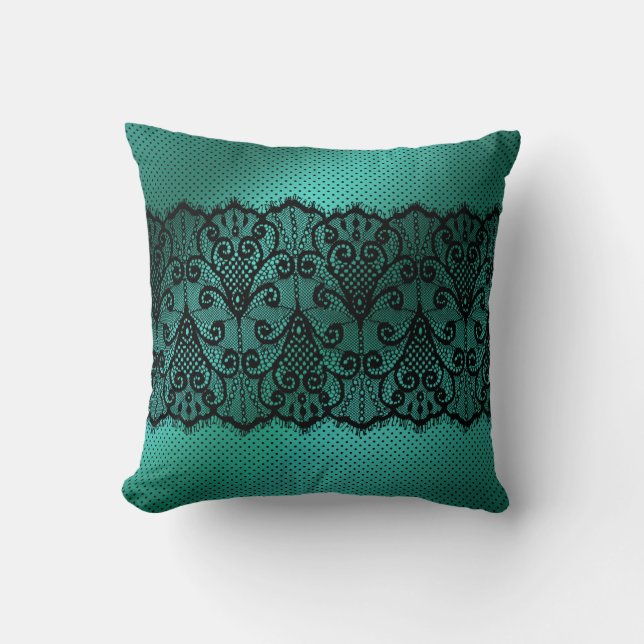 Coussin décoratif Jade Lace réversible (Recto)