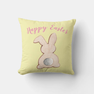 Coussin décoratif jaune lapin de Pâques Cottontail