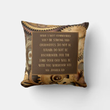 Coussin décoratif Joshua 1:9 Verset biblique encou