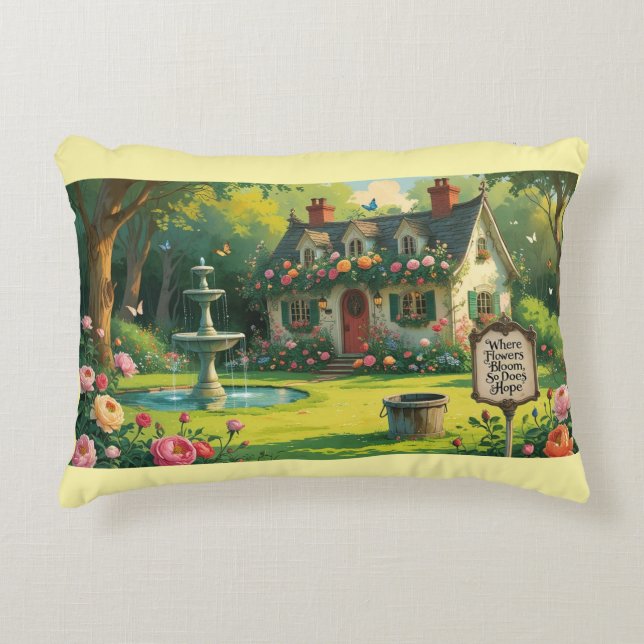 Coussin décoratif - Là où les fleurs s'épanouissen (Devant)