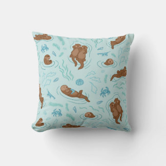Coussin décoratif l'amour de la loutre