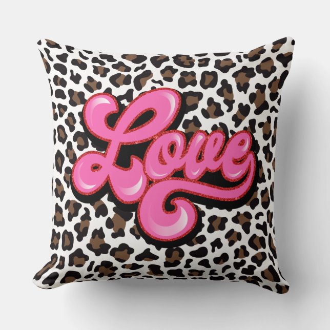 Coussin décoratif Leopard Poster de animal Love (Recto)