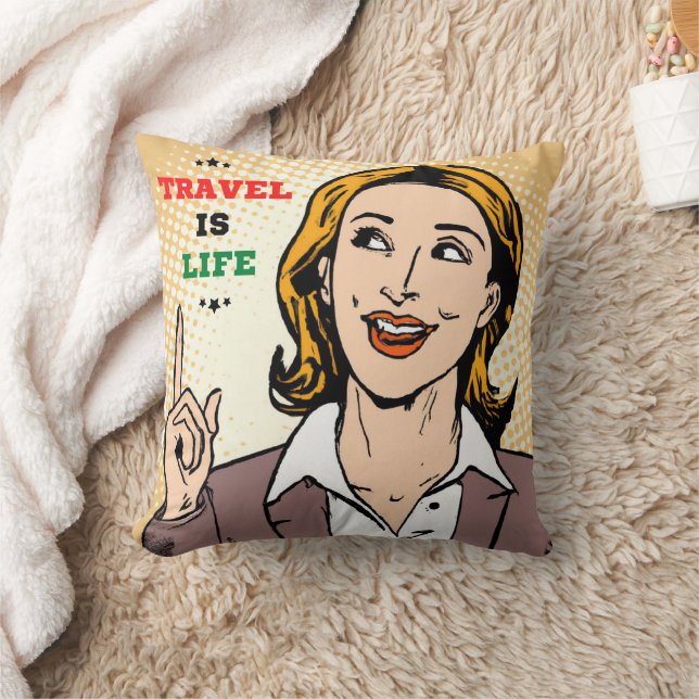Coussin décoratif « Les voyages sont la vie » (Couverture)