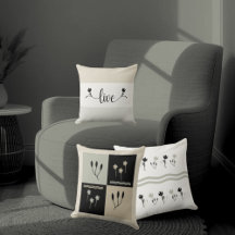 Coussin décoratif "Live" Tons de Terre Rayés