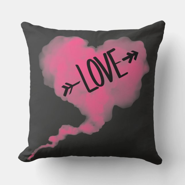 Coussin décoratif Love Cœur Nuage (Recto)