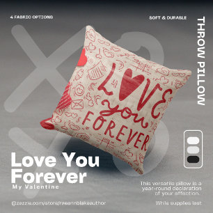 Coussin décoratif "Love You Forever Hearts"