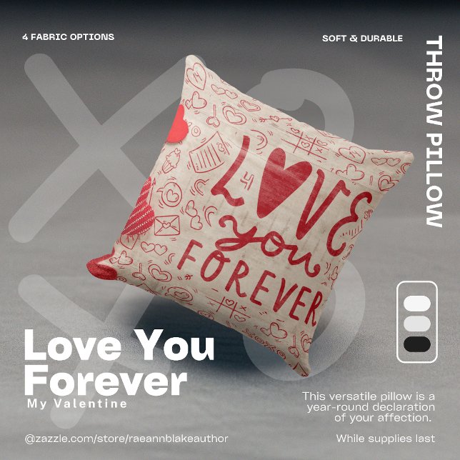 Coussin décoratif "Love You Forever Hearts" (Créateur téléchargé)