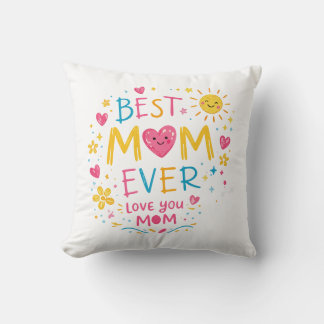 Coussin décoratif « Meilleure Maman » avec typogra