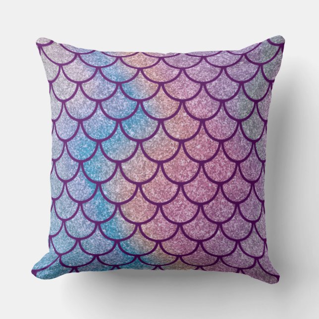 Coussin décoratif Mermaid Shimmer Scale (Recto)