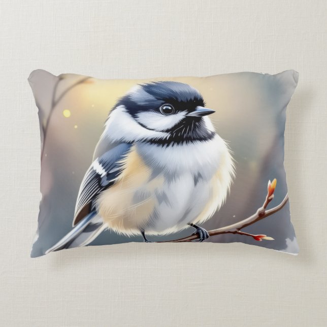 Coussin décoratif Mésange à Tête Noire – Nature &  (Devant)