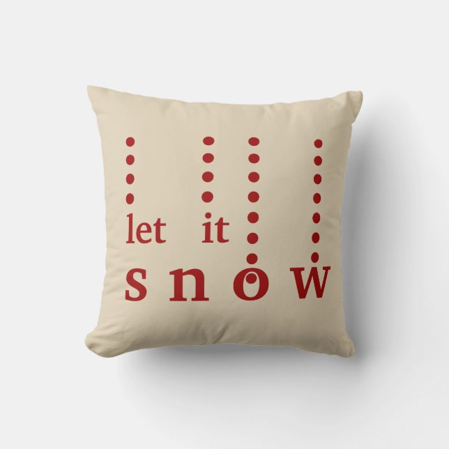 Coussin Décoratif moderne laissez-le neiger Typographie (Recto)