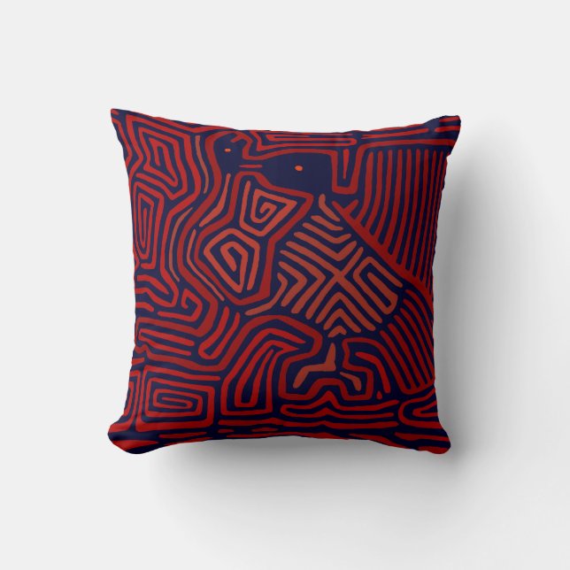 Coussin décoratif Mola Art Populaire Indien Kuna (Recto)