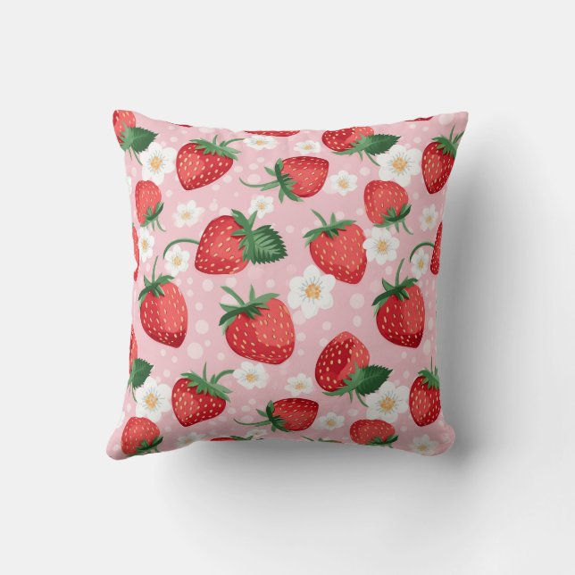 Coussin décoratif Motif fraise (Verso)