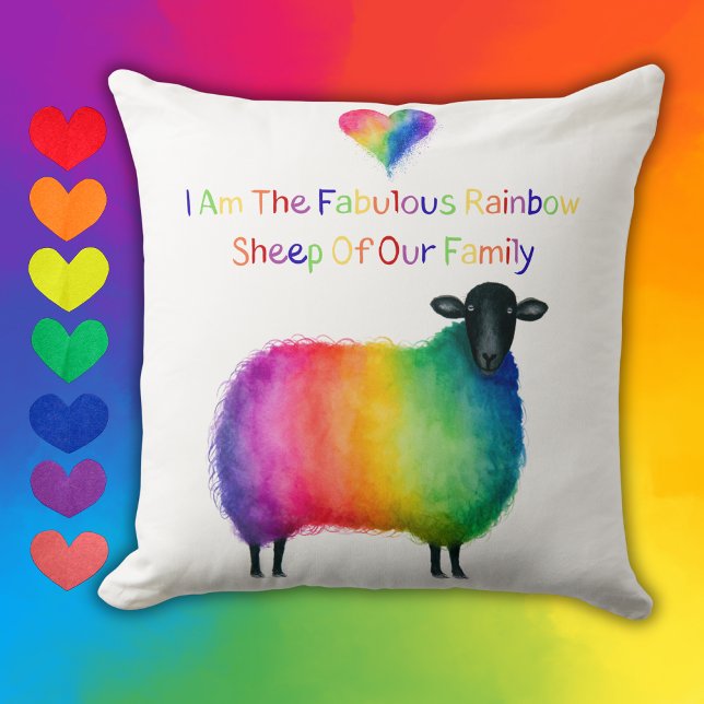 Coussin décoratif mouton arc-en-ciel LGBTQ (Créateur téléchargé)