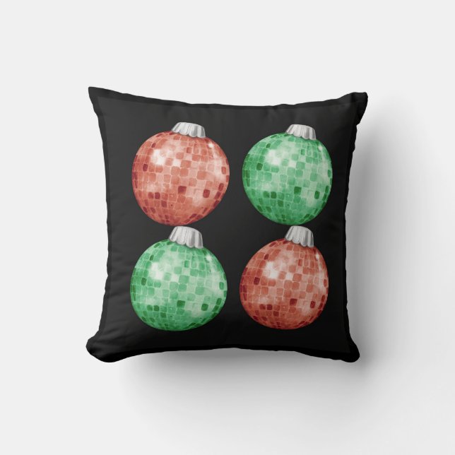 Coussin décoratif Noël Ornement Disco (Recto)