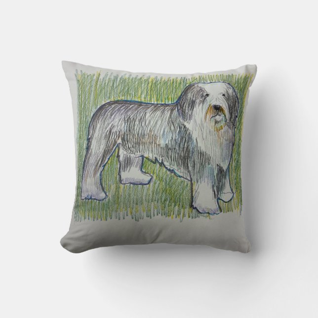 Coussin décoratif Old English Sheepdog (Recto)