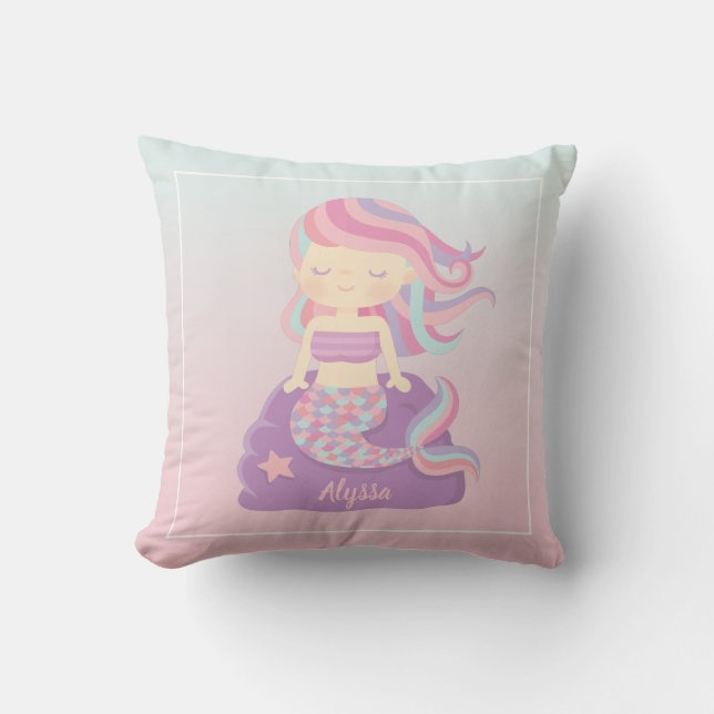 Coussin décoratif ombré pour chambre de fille avec (Recto)