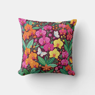 Coussin décoratif Orchidées scandinaves abstraites