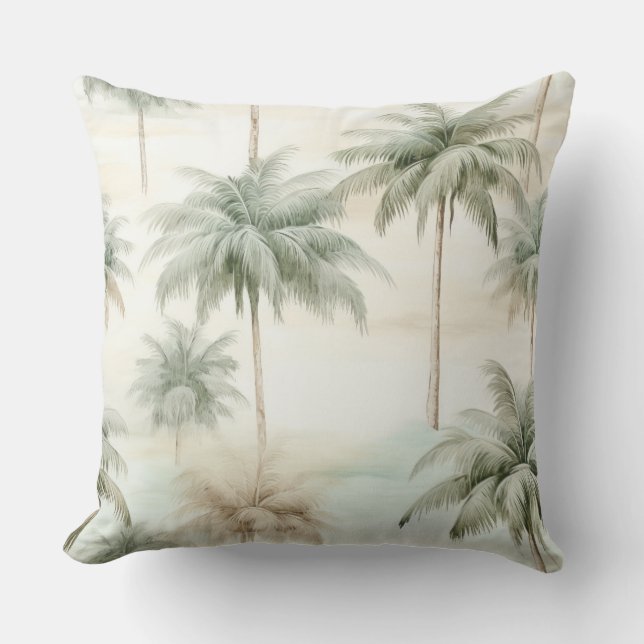 Coussin décoratif Palmiers Vintage (Recto)
