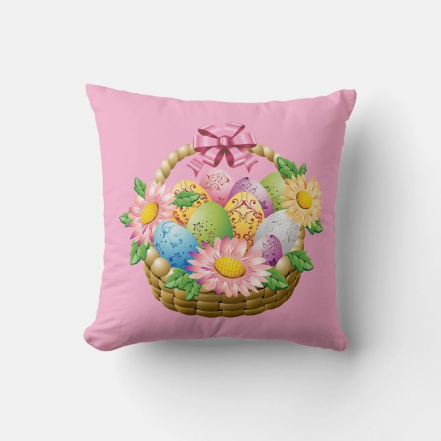 Coussin décoratif - Panier de Pâques (Recto)